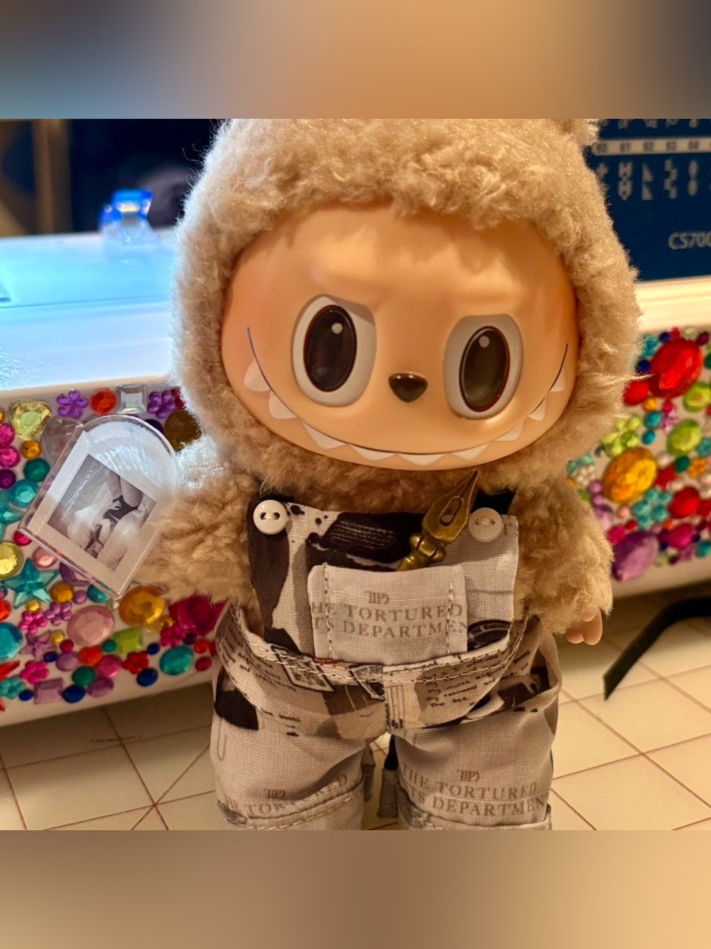 Taylor Swift The Tortured Poets Department Labubu Outfit with mini vinyl & quill